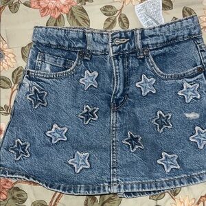 Zara Blue Denim Star-Patterned Skirt